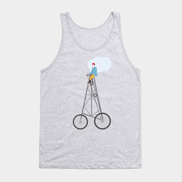 The World's Tallest Bicycle The Eiffel Tower Bike Tank Top by oknoki